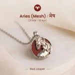 Aries Pendant (मेष राशि) with Red Jasper Stone