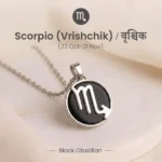 Scorpio Pendant (वृश्चिक राशि) with Black Obsidian