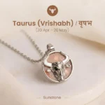 Taurus Pendant (वृषभ राशि) with Sunstone
