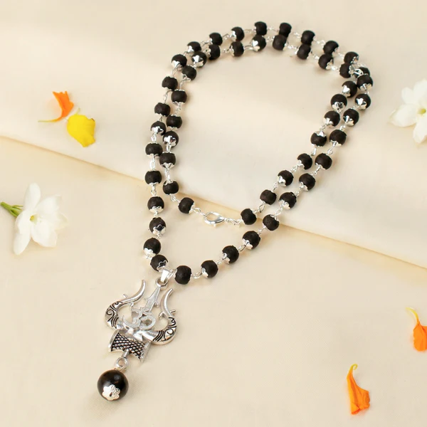 1_3_31 Karungali Mala with Om Shiva Trishul Pendant - Image 1
