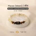 Pisces (मीन राशि) Zodiac Citrine & Tiger Eye Bracelet