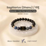 Sagittarius (धनु राशि) Zodiac Black Obsidian & Lapis Lazuli Bracelet